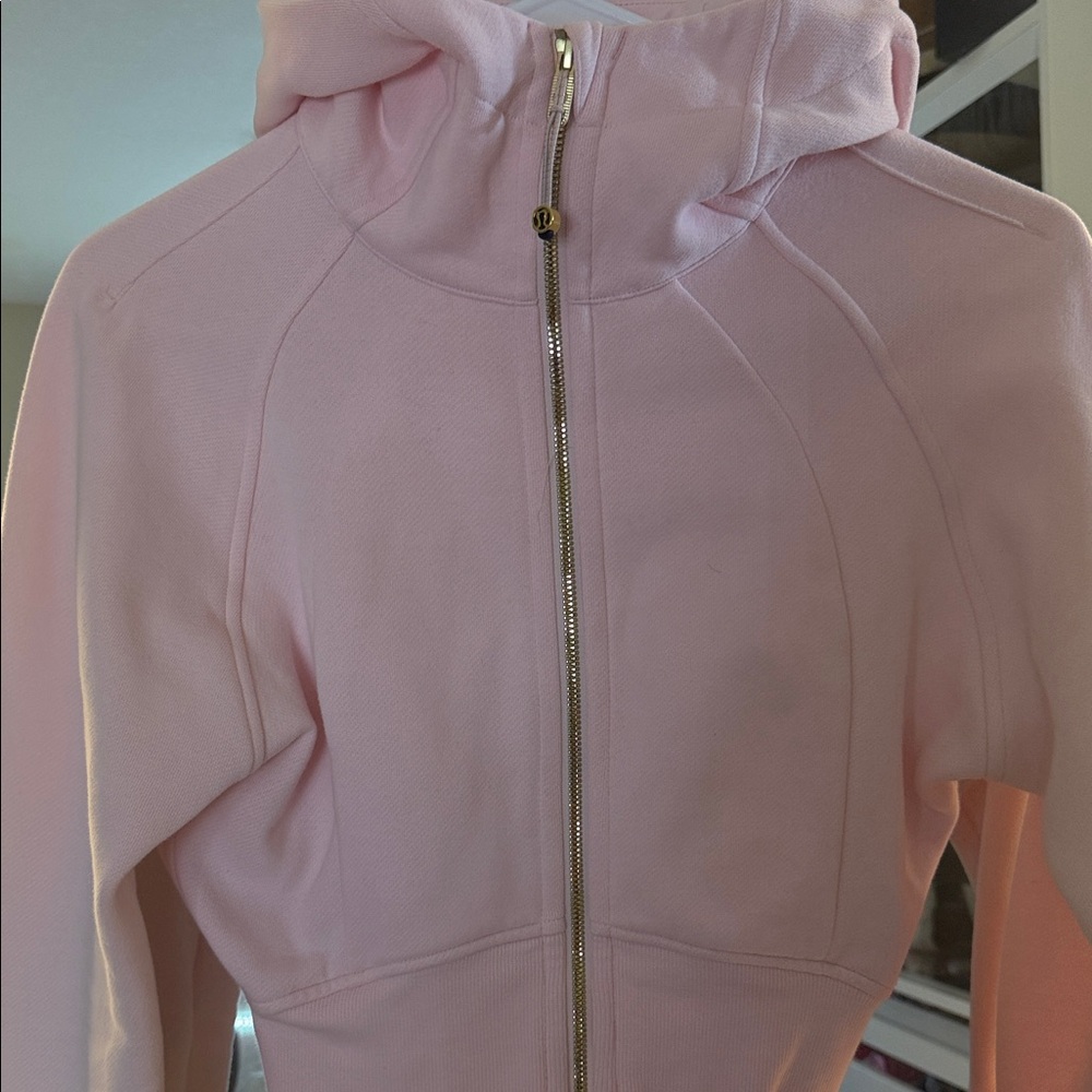 Lululemon Pink Cropped Zip-Up Hoodie